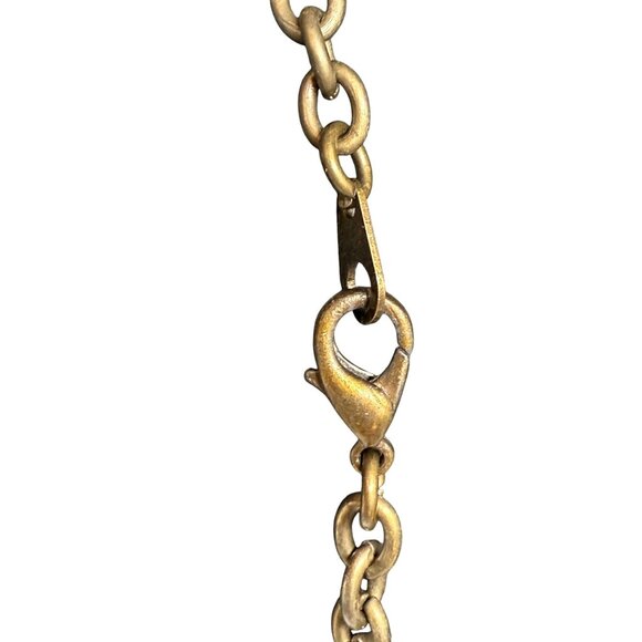 VTG Green Enamel Multicolor Beaded Cross Pendant Chain Long Necklace - Picture 7 of 8